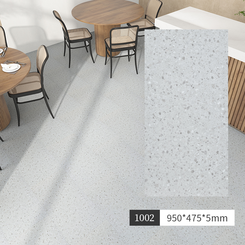 Spc Stone Plastic Lock Wood Floor Pure Color Cream Wabi-Sabi Style Household Micro-Cement Pvc Stone Crystal Snap-On Floor