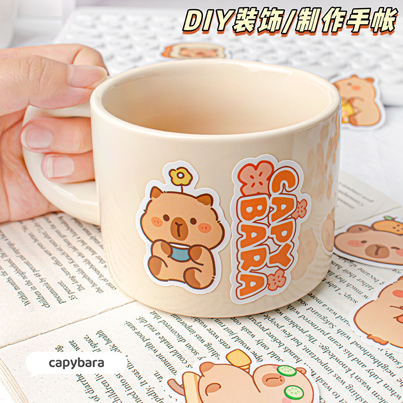 50 Cute Sticker Bag Kapibala Sticker Panda Hand Account Sticker DIY Cartoon Sticker Children's Decorative Sticker