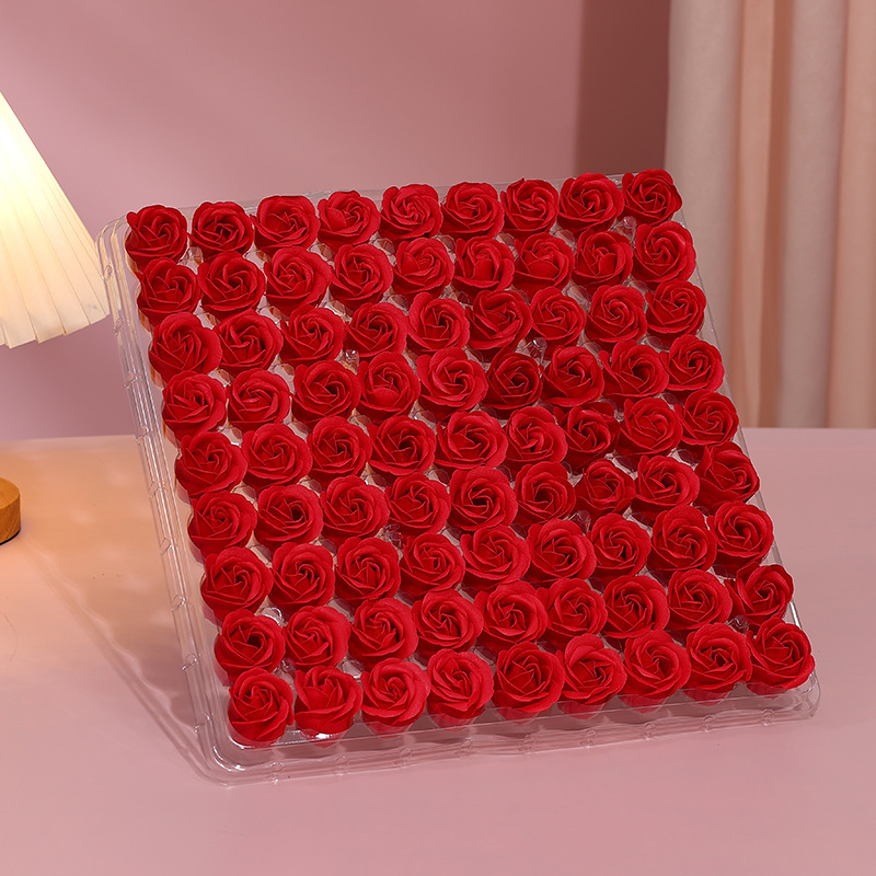 3cm Soap Flower Three-Layer Baseless Flower Head DIY Soap Flower Artificial Rose Chinese Valentine's Day Teacher's Day