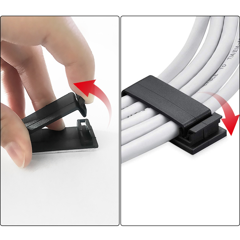Factory direct self-adhesive cable fixing seat cable desktop cable card simple wiring buckle cable finishing Winder