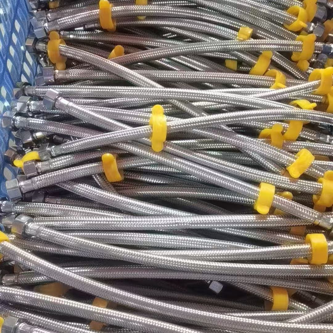 Wholesale Starting from Ten Pieces, Stainless Steel Faucet Pressure Test Connection Pipe, High-Pressure Water Inlet Hose, Household Water Heater Pipe Factory