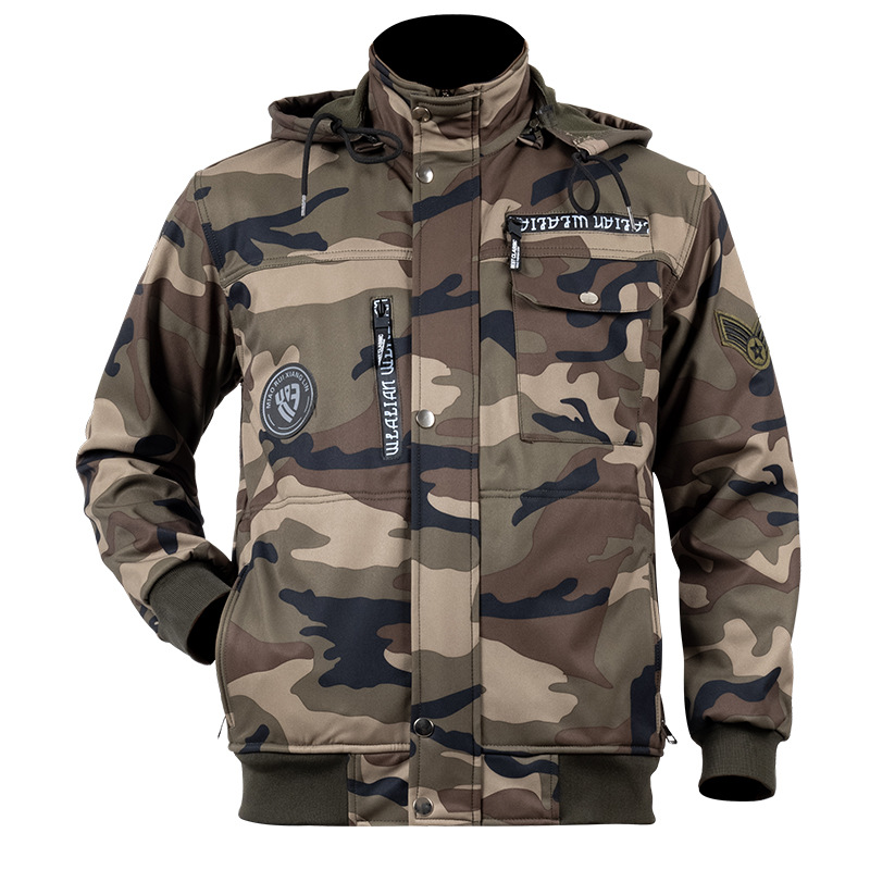 Velvet and Thickened Work Clothes for Autumn and Winter, Stain-Resistant, Cold-Proof and Warm Camouflage Clothes, Workshop Wear-Resistant Labor Protection Clothes, Waterproof Work Clothes for Men