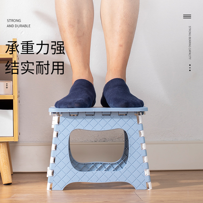 Scandinavian Style Thickeneded Practical Foldableing Stool Camping Style Outdoor Lightweight Fishing Chair Creative Color Matching Small Maza Outdoor