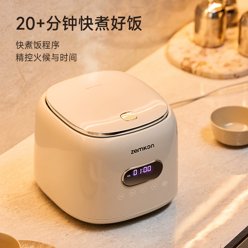 German Zemkon Rice Cooker Stainless Steel 0 Coating 3-4 People Mini Household Rice Soup Separation 2 to 3 People Rice Cooker