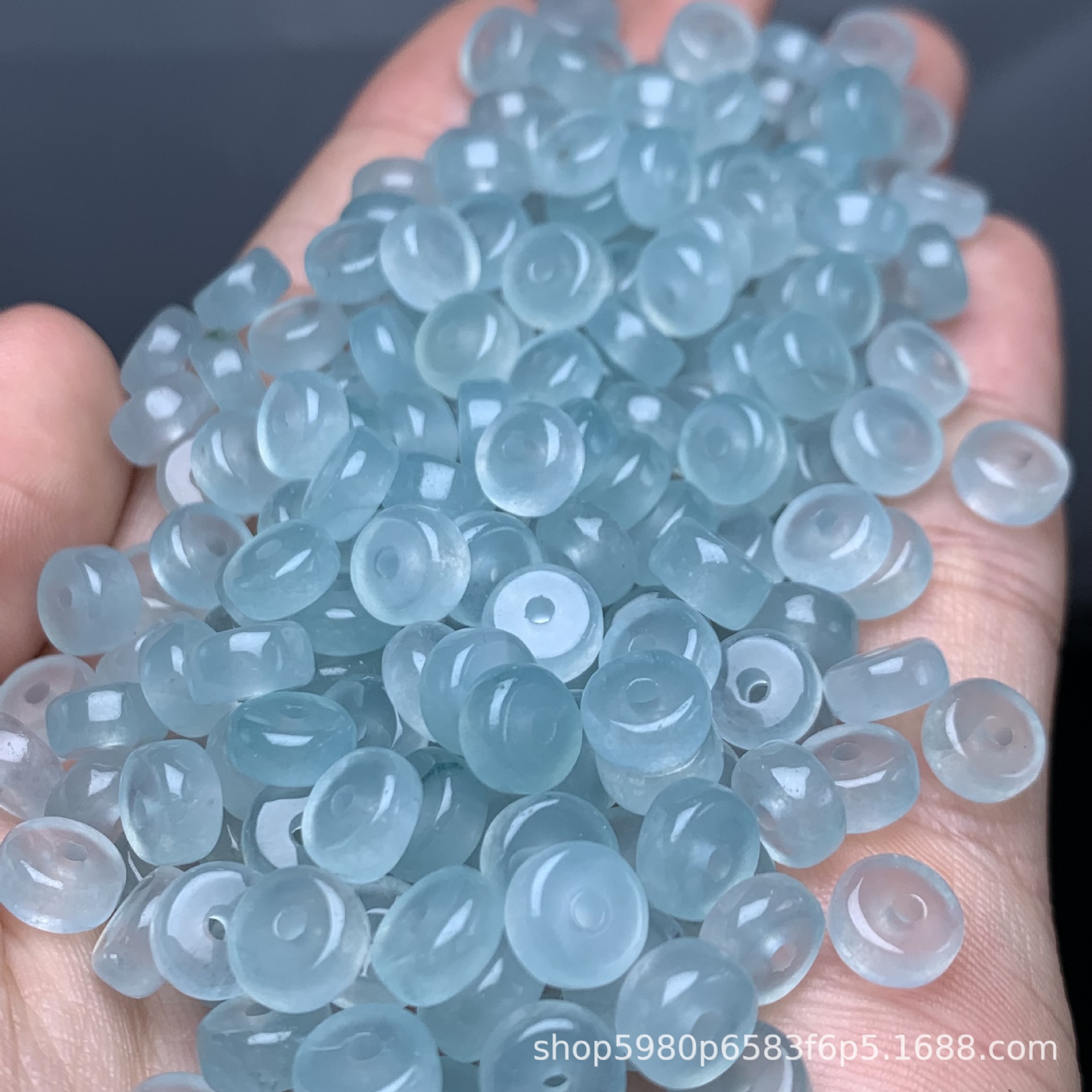 Морской голубой высоко-ледяной 8 мм бусины абакус, свободные бусины, оптовая продажа, DIY браслет, ювелирные изделия из нефрита, разделительные аксессуары