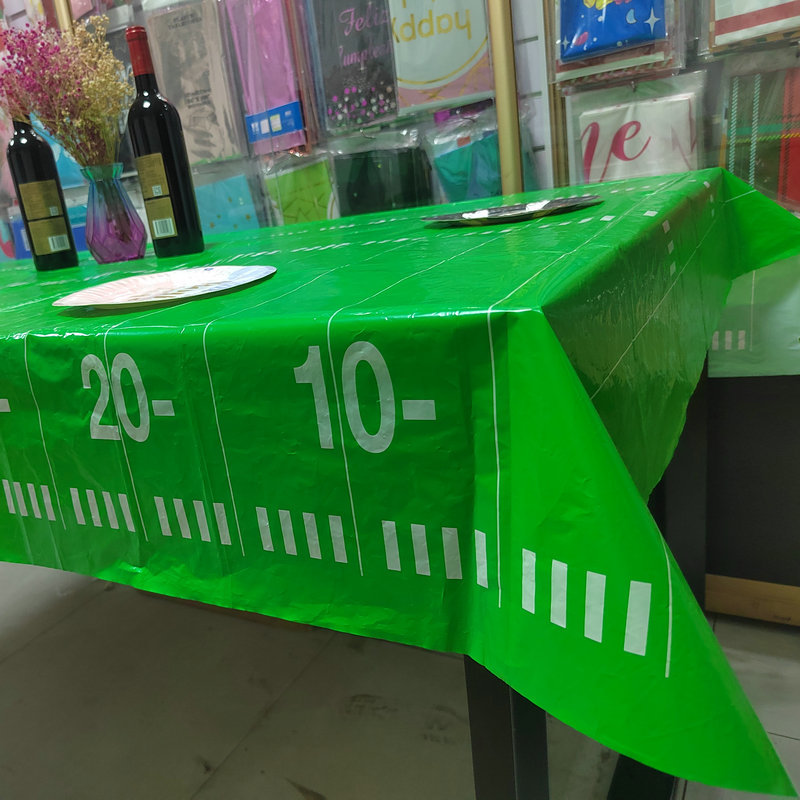 Cross-Border Spot New Tablecloth Disposable Rugby World Cup Theme Super Bowl Pe Rectangular Decoration Manufacturer