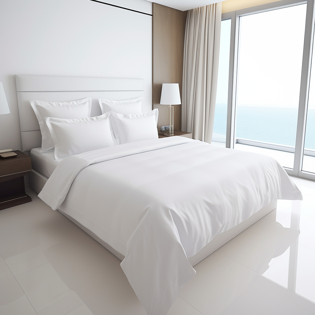 Hotel linen hotel four-piece set hotel bedding bed sheet quilt cover pillowcase pure cotton bed & breakfast hotel linen four-piece set