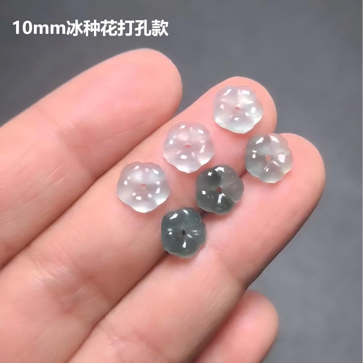 Guatemalan Natural A-Grade Jadeite Wealth Flower Bracelet Necklace Earrings Accessories Guatemalan Ice Flower Loose Stone