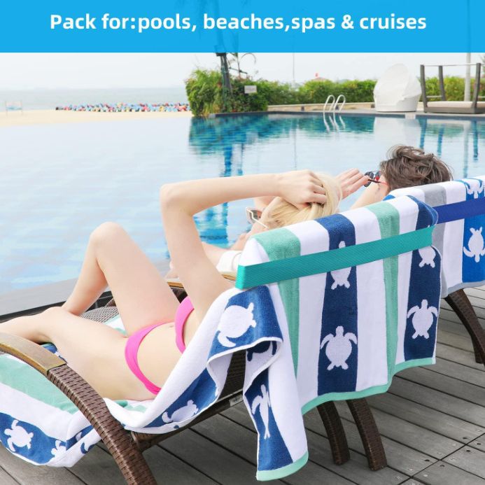 Cross-Border beach chair supplies accessories towel entrainment pool chair towel fixed belt swimming wheelchair towel entrainment windproof