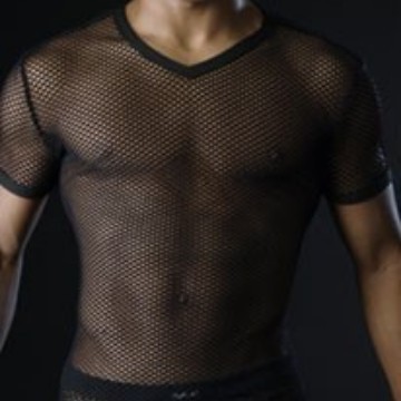 Оптовая продажа Мужская прозрачная сетчатая футболка короткий рукав модная мужская нижняя одежда популярный стиль дышащий
