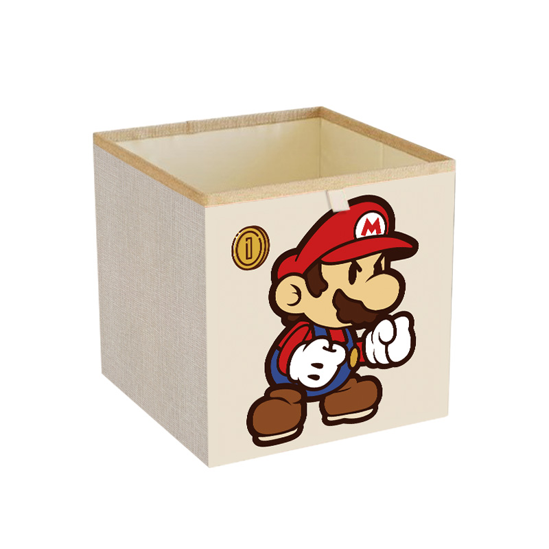 Vintage-Style Non-Woven Storage Basket, Kalek Grid Cabinet Storage Box, Foldable Storage 30*30