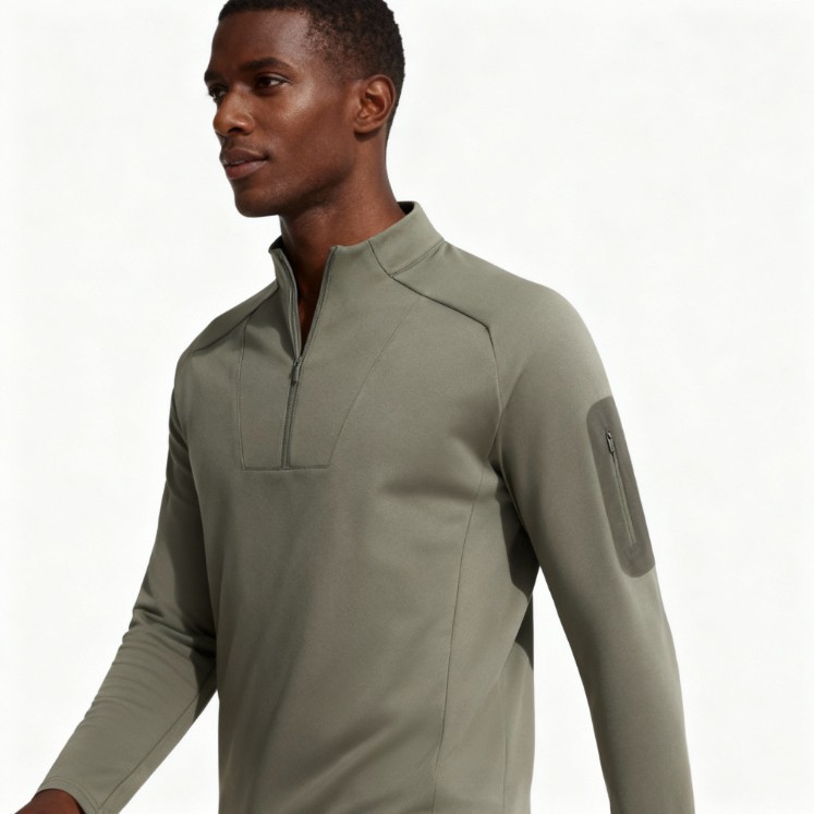 Спортивный свитер Diesel Alternative, осень, полузип, мужская фитнес одежда для активного отдыха, городская функциональная длинная футболка