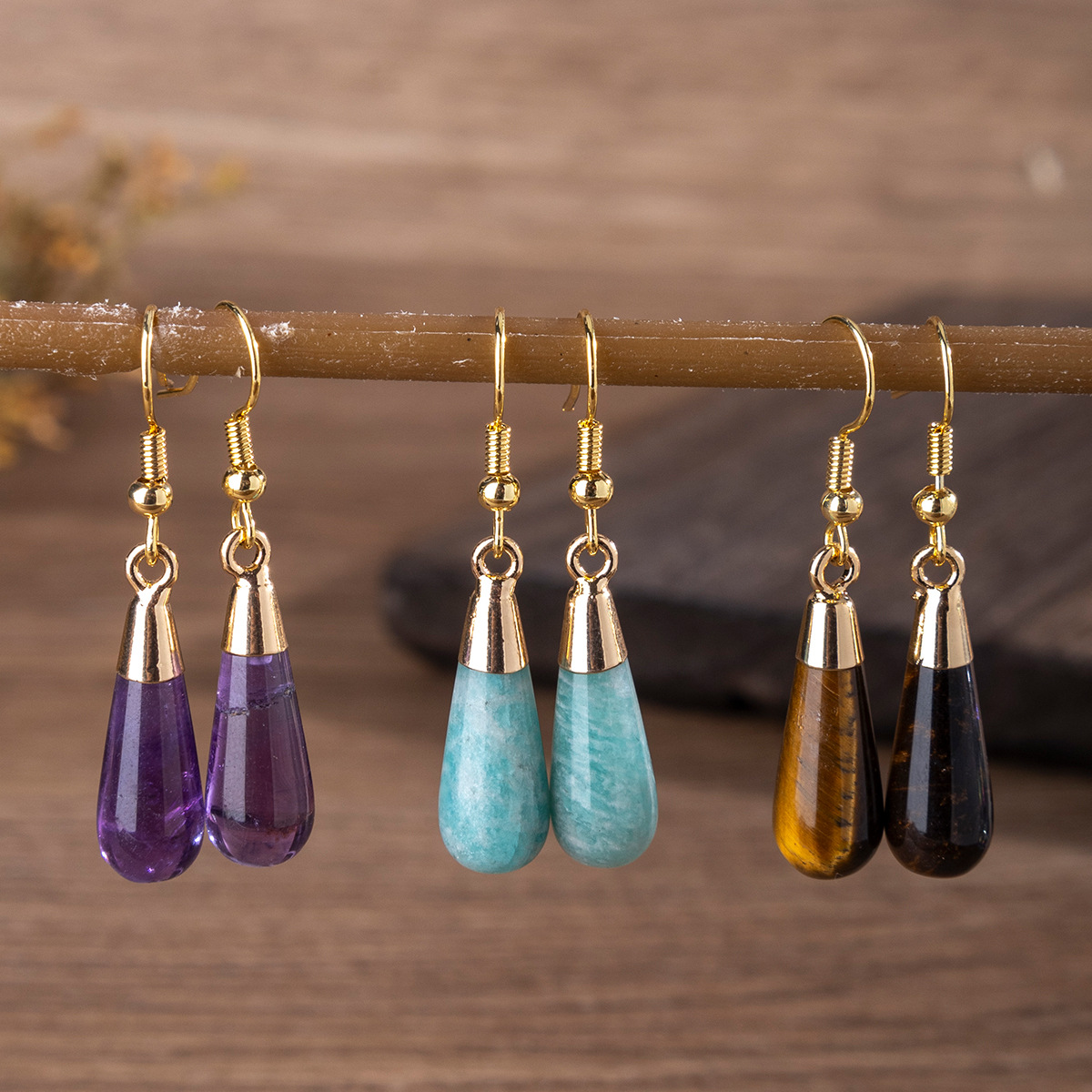 Серьги из натурального кристалла с крестом, популярные, аметист и лазурит, высококачественные, оптовая продажа