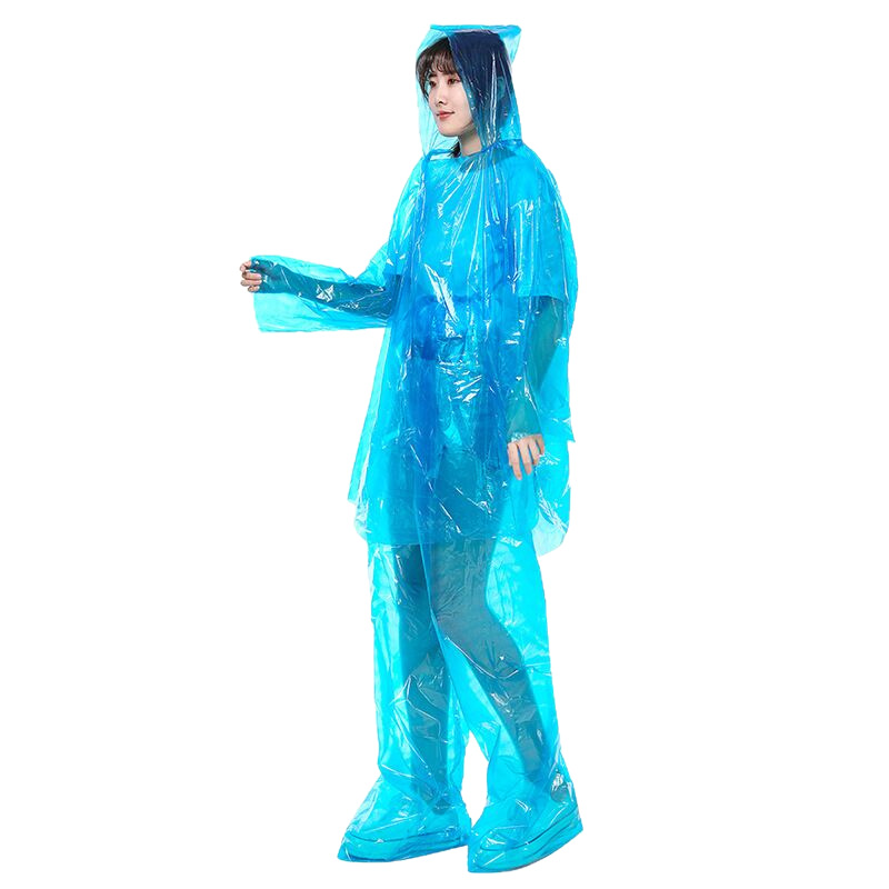 Disposable Raincoat Foot-wrapped Rain Pants Thickened Long Full-body Travel Split Raincoat suit Rainproof for Adult Men and Women