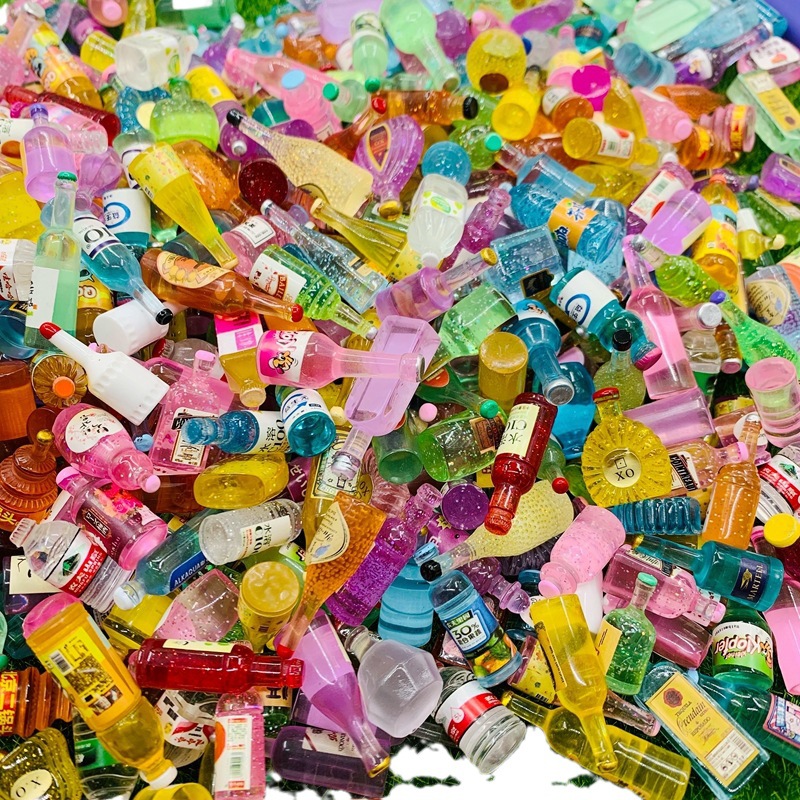 Explosions lucky bag food play simulation beverage wine bottle resin accessories DIY cream glue mobile phone shell haircard patch material