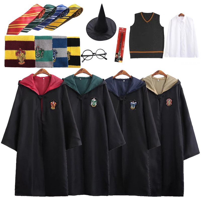Harry Potter Magic Robe Two-Dimensional Cos Clothes Halloween Robe College Uniform Peripheral Anime Cloak Cloak