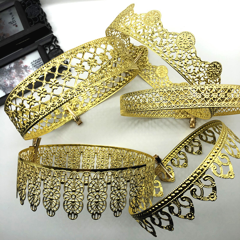Antique color preserving bride Xiuhe phoenix crown iron lace crown diy Qi Rong hair accessories