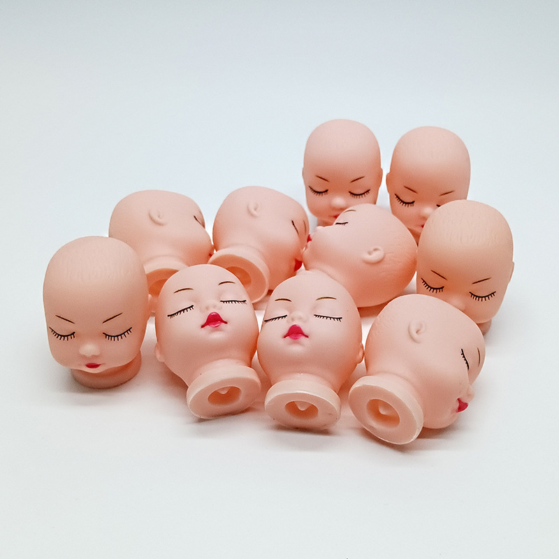 Vinyl 4cm Cute Sleeping Baby Doll Head Toy Accessories Manufacturer Wholesale DIY Sleeping Baby Makeup Head Cross-Border Special Supply