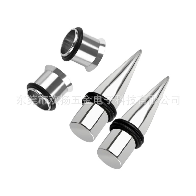 Body Piercing Jewelry Stainless Steel Ear Expansion 9Mm7Mm Pointed Cone Horn Auricle Set Export Cross-Mirror Hole Expander