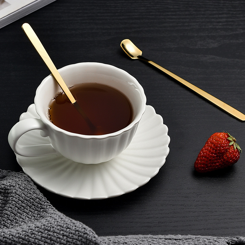 Cross-border stainless steel spoon square spoon coffee spoon creative long handle spoon gift spoon dessert spoon cup mixing spoon