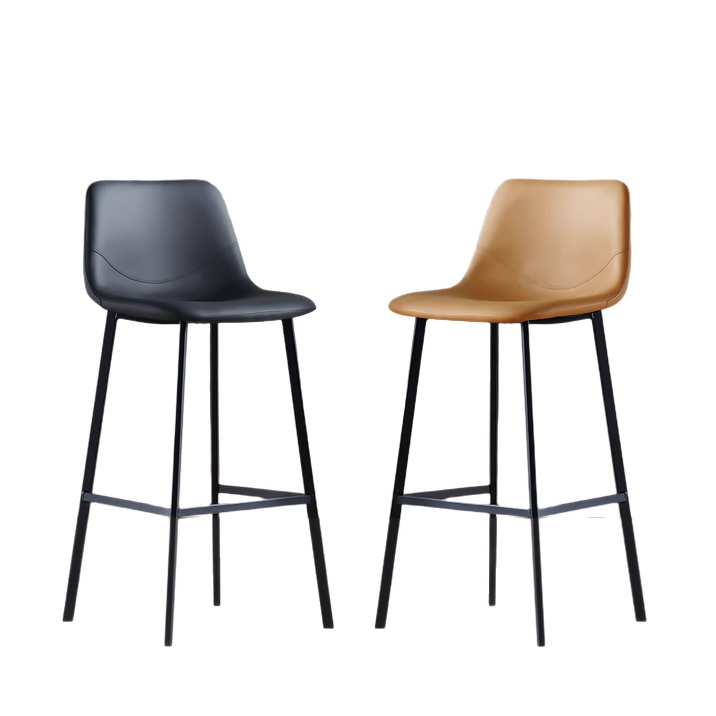 Italian Bar Chair, Light Luxury and High-End, Home High Stool with Backrest, Modern Simple Bar Chair, Front Desk, Not Tired after Sitting for a Long Time