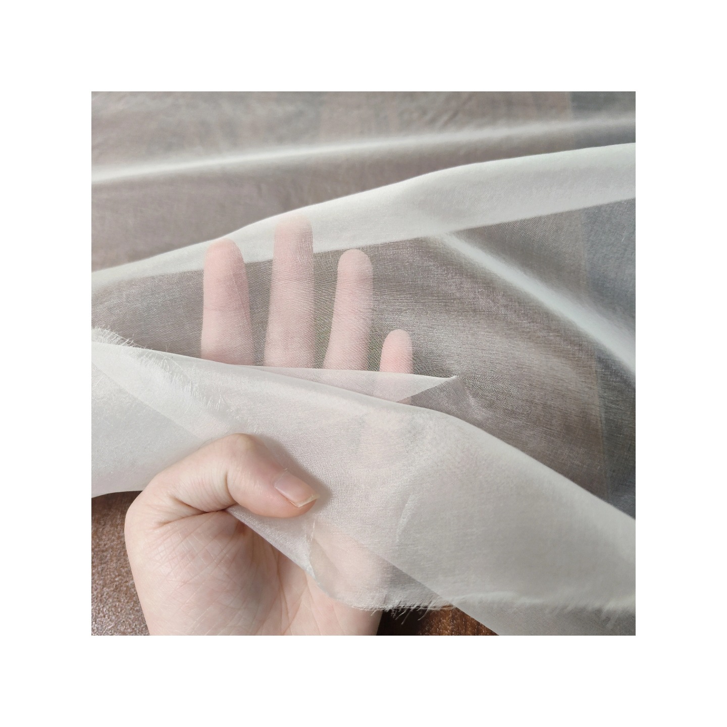 High Quality 5/6/8/10mm Silk Organza Dyed Embryo Mulberry Silk Fabric Tulle Silk Fabric White Embryo