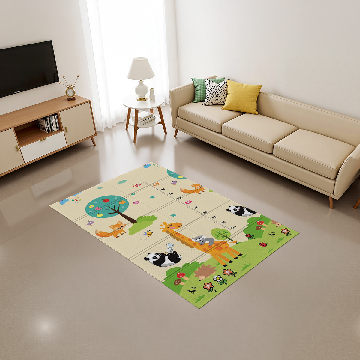 Коврик для ползания для детей, мультяшный, устойчивый к пятнам, утолщенный Xpe, для раннего обучения