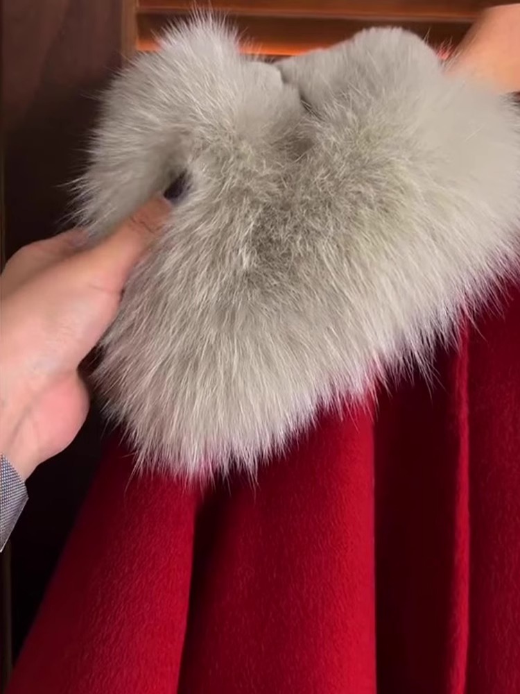 Girls' Fleece-Lined Wool Coat Autumn and Winter 2025 New Children's New Year Outfit Thickened Stylish Jacket