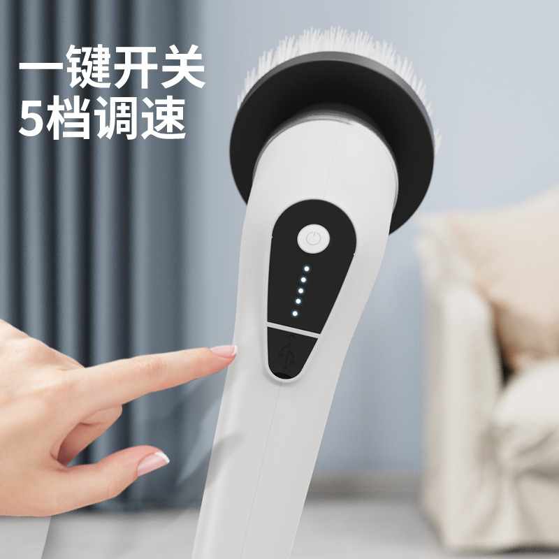 Long Handle Electric Cleaning Brush Wireless Multifunctional Crevice Brush Head Kitchen Plastic Cleaning Toilet Brush Spin Mop