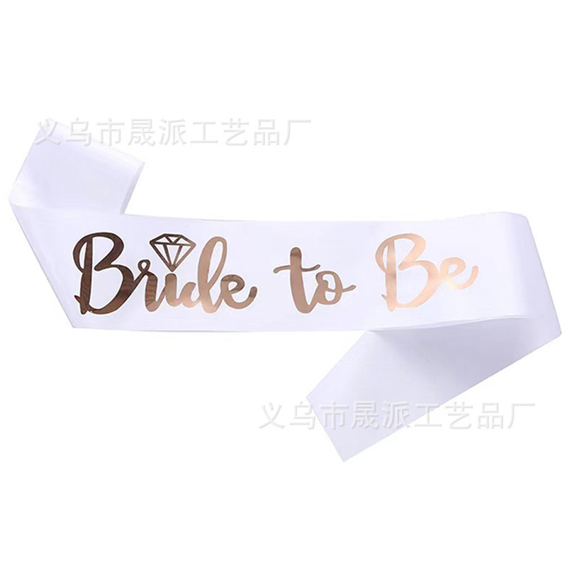 Factory Direct Bride Decoration Shoulder Straps Bachelorette Party Bride to Be Pink White Shoulder Straps