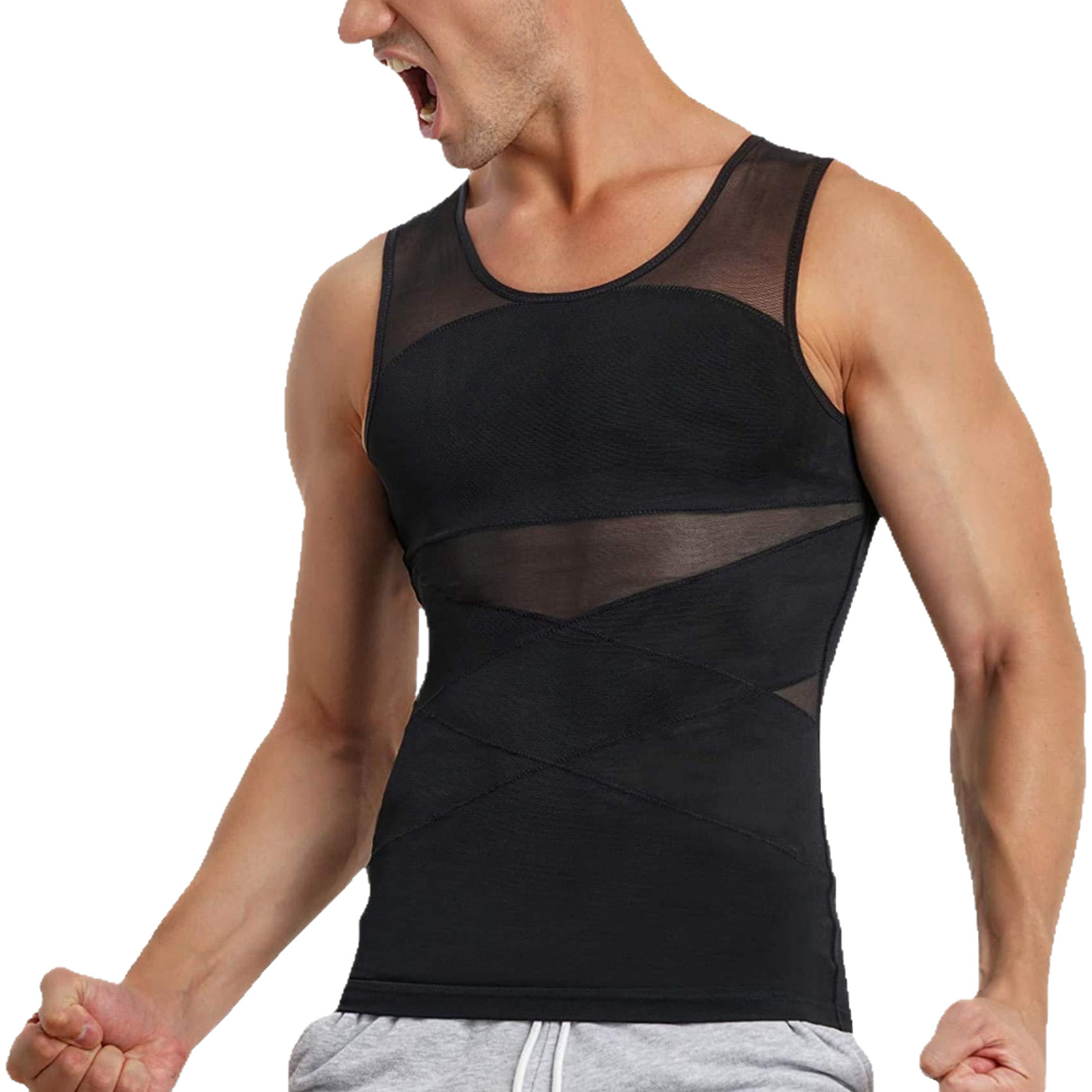 Amazon's Best-selling Men's Body Shaping Vest, Abdominal Corset, Breathable Mesh Tight Vest
