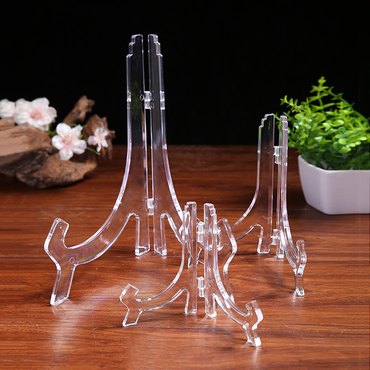 Оптовая подставка для фарфоровых тарелок, декоративная подставка для тарелок, пластиковая подставка для отображения, подставка для рамок, орнаментальная подставка, треугольный кронштейн, подставка для чайных тортов