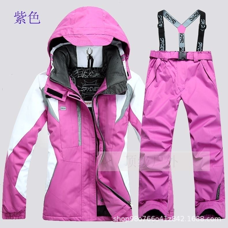 2024 Women's Warm Waterproof and Wear-Resistant Ski Wear Suit Thickened Cotton Ski Wear Single and Double Board Ski Wear