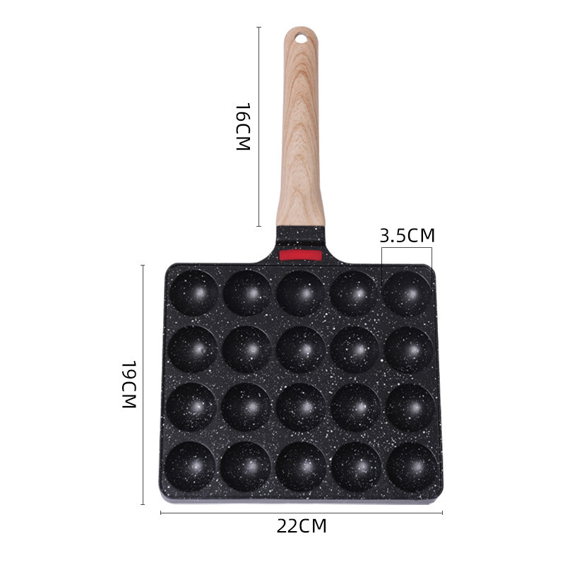 Household Octopus Ball Machine 20-Hole Baking Pan Fish Ball Quail Egg Baking Pan Egg Waffle Mold Non-Stick Pan Tool