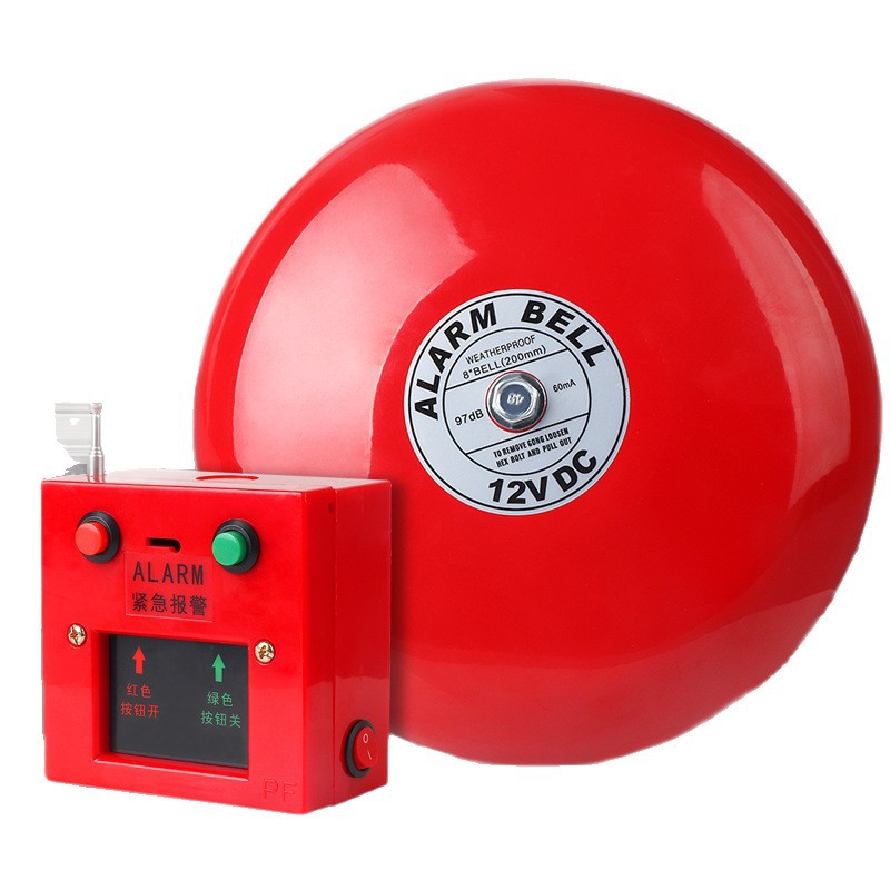 One-Click Fire Wireless Linkage Alarm Bell Fire Alarm Electric Bell Dry Battery Manual Alarm Fire Factory Shopping Mall Emergency