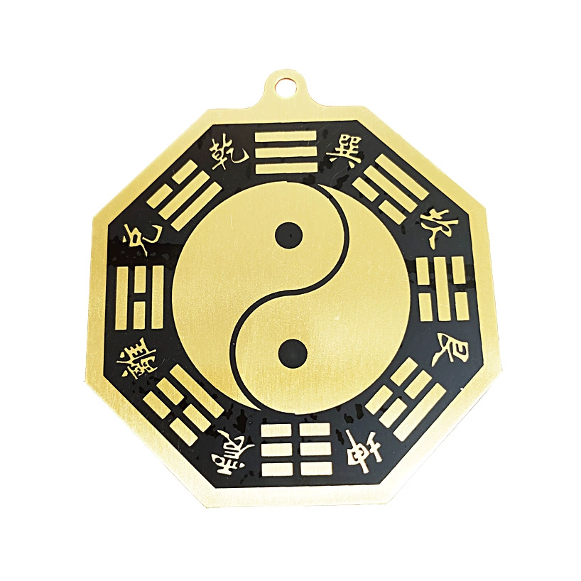 Large Copper Gua Sha Mirror Convex Mirror for Home Yin Yang Tai Chi Diagram Door Hanging Balcony Window Concave Mirror Copper Convex Lens