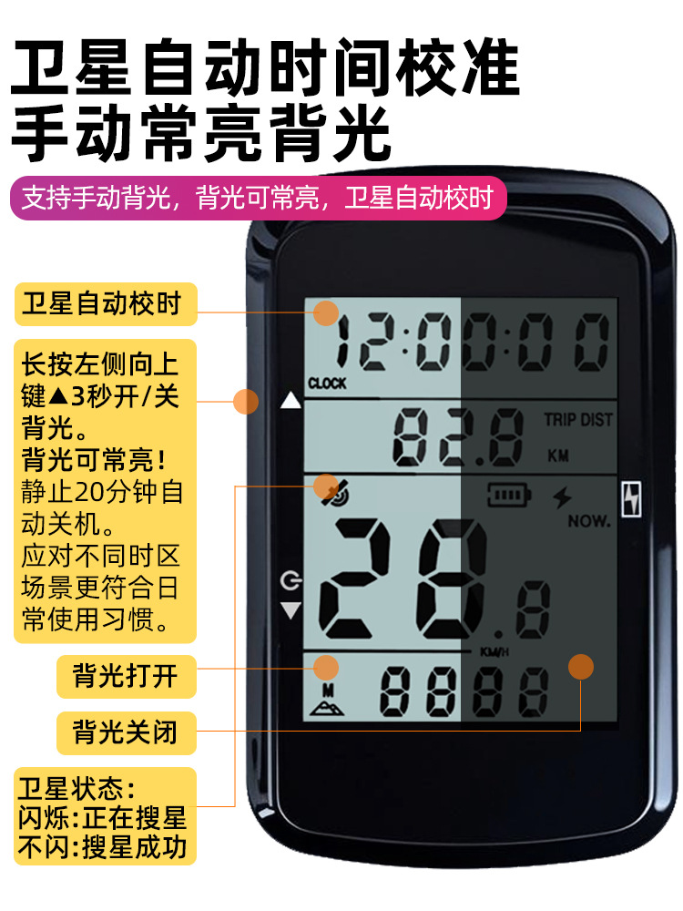 New Product Launch Gps Wireless Code Meter Bicycle Road Code Meter Large Screen Backlight Mountain Bike Road Bike Speed Meter