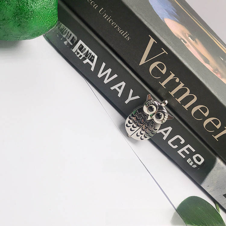 Retro owl pocket watch wings can be opened creative children's necklace watch fashion sweater chain digital quartz watch