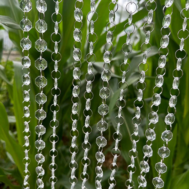 DIY acrylic crystal octagonal beads finished wear bead curtain door curtain crystal lamp accessories wedding beaded beads