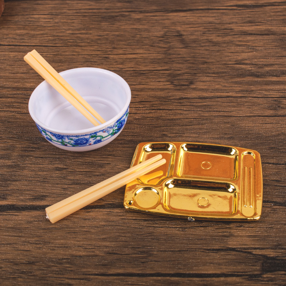 Mini miniature simulation chopsticks diy creative mini tableware food play kitchen toy doll house scene accessories