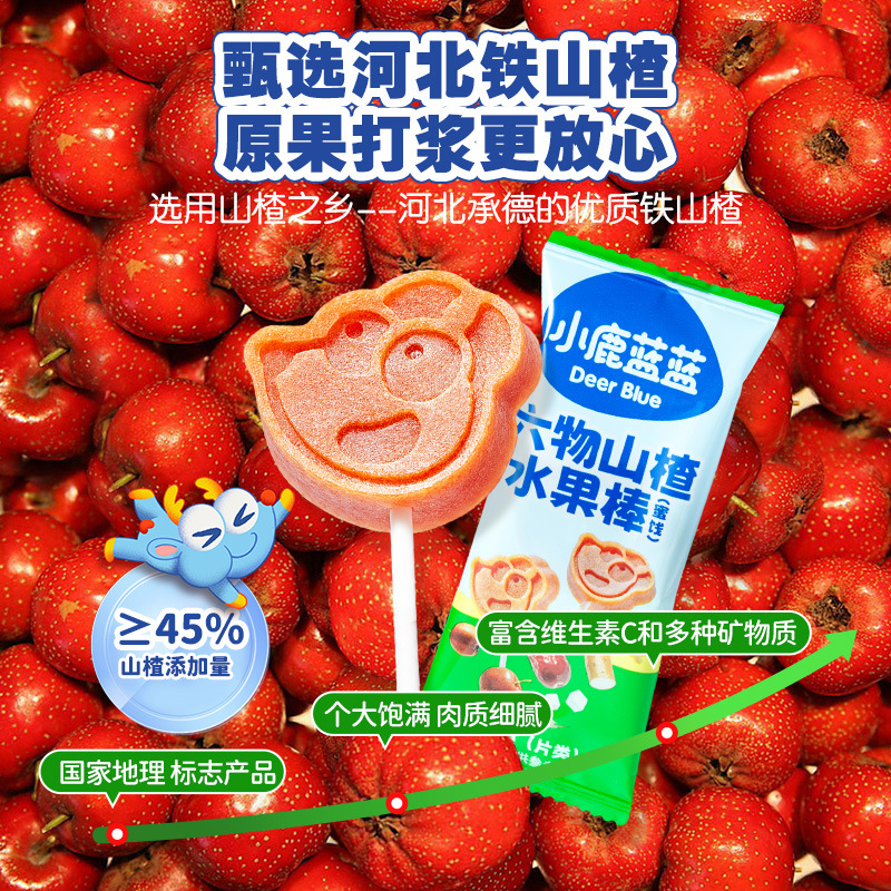 Fawn Blue Blue Six-substance Hawthorn Fruit Stick Children's Nutrition Hawthorn Stick Chinese Yam Poria Dried Fruit Snacks