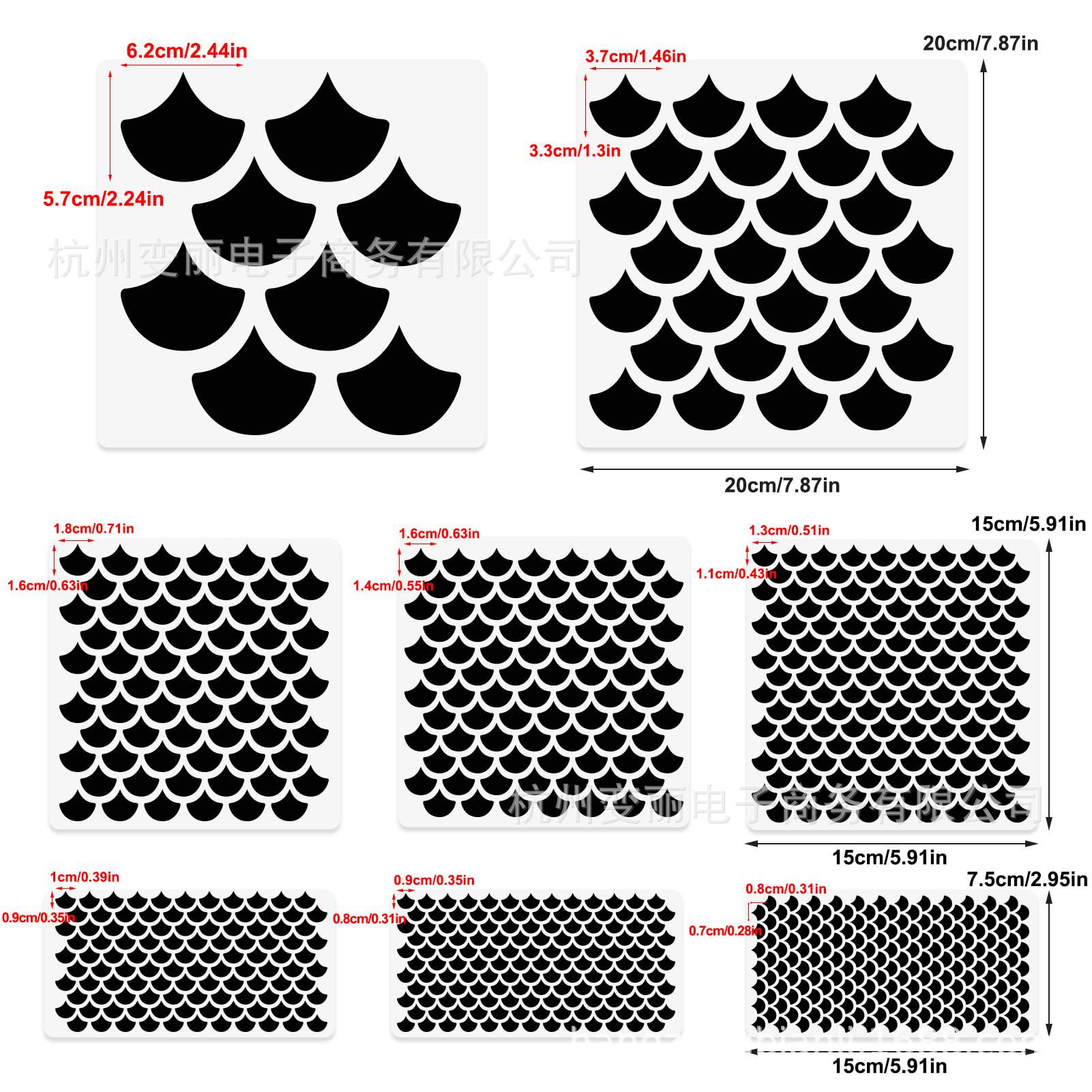 Cross-border hot PET mermaid pattern drawing template wall decoration and other DIY tools