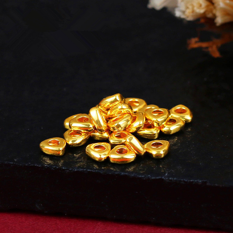 Браслет из чистого золота 999, браслет с треугольными разделителями, трансферные бусины, DIY аксессуары, оптовая продажа