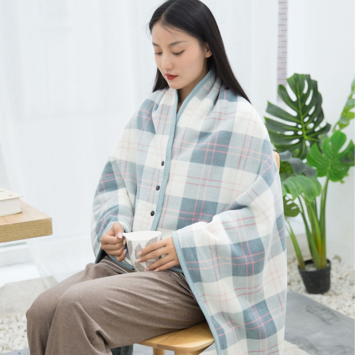 class a baby-grade shawl blanket cross-border multi-functional blanket japanese-style double-layer thickened office blanket nap blanket