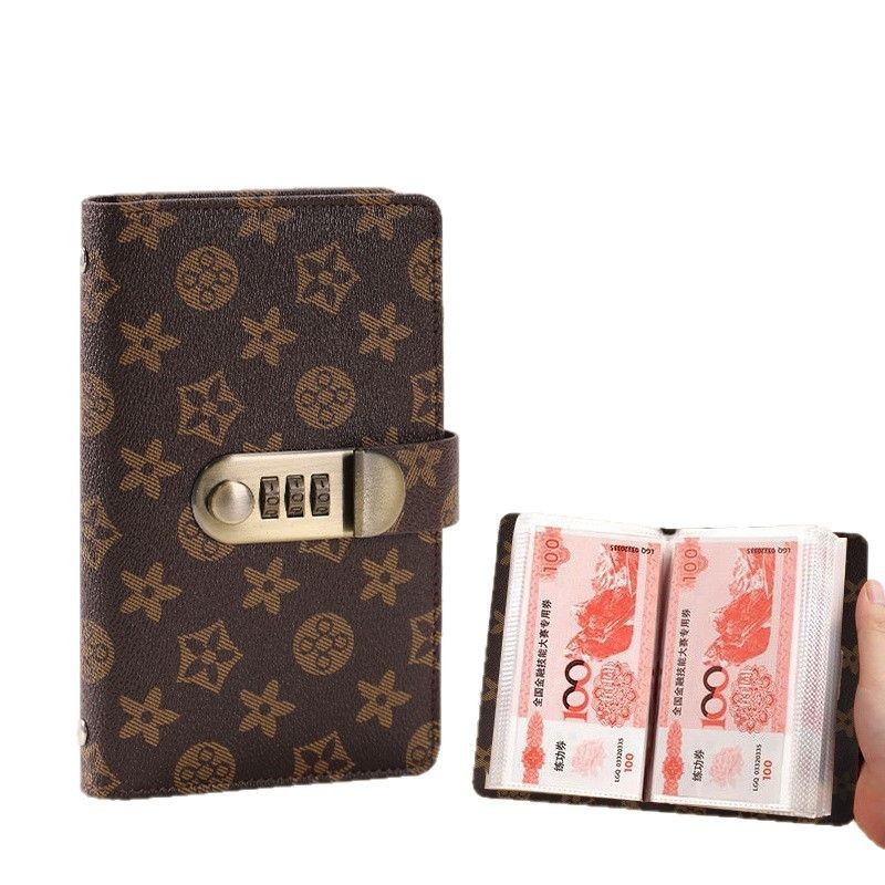 Pu Leather Cash Storage Money Saving Book Rich Wallet Large Capacity Commemorative Ticket Coin Saving Book Can Be Customized with Printed Logo