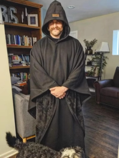 2025 Cross-Border European and American Temu Autumn and Winter Punk Loose Hooded Buttoned Woolen Loose Cape Top Unisex