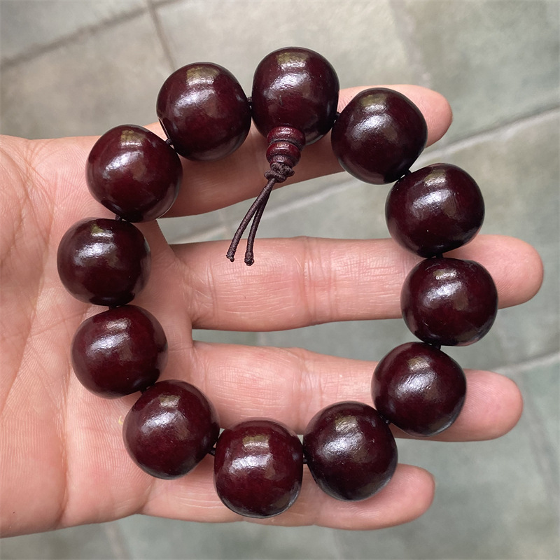 Wood paint imitation lobular red sandalwood beads bracelet men's bracelet 15mm 20mm beads bracelet jewelry