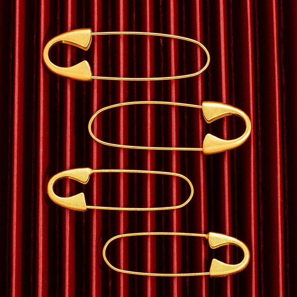 Alloy Jewelry Ancient Sand Gold Pin, Safe Brooch for Pregnant Women and Babies When Going Out, Frightened and Color-Preserving Gold Baby Pin