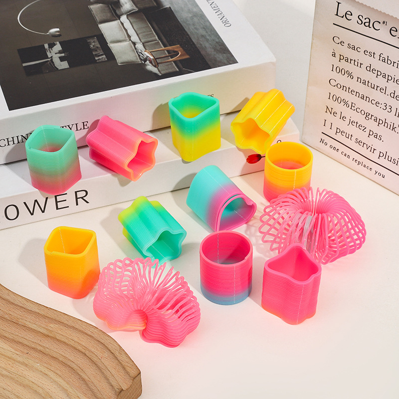 Rainbow Circle Taiwan Color 3.2 Special-Shaped Spring Circle Heart Rhombus Elastic Circle Prize Cross-Border Supply Factory Direct Sales