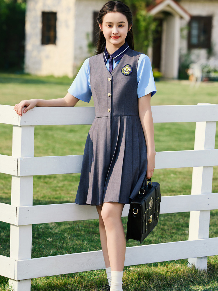 Summer Professional Dress Two-Piece Suit Preppy Style Jk Uniform Kindergarten Teacher Work Clothes Female Kindergarten Teacher Uniform